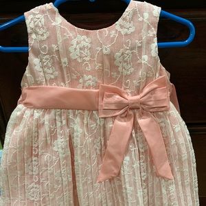 Pink and white lace dress